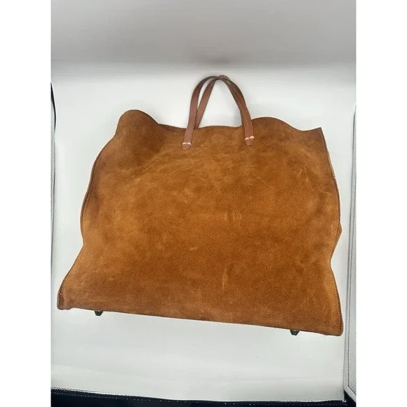 Clare V. Suede Brown Simple Tote Shoulder Bag - Picture 5 of 11